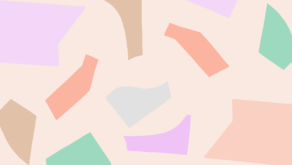 asymetric shapes background pattern cream lilac mint mauve 