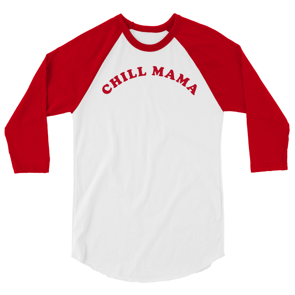 chill-mama-34-sleeve-raglan-shirt-white-red-front