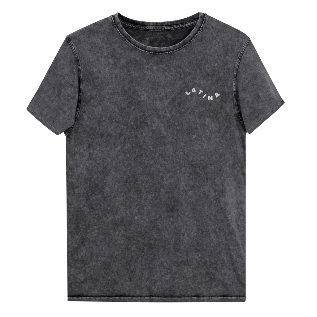 LATINA - Soft Denim T-Shirt Bordada